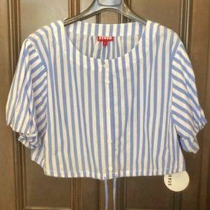 STAUD Ellington SEA Stripe 100% Cotton Crop Top